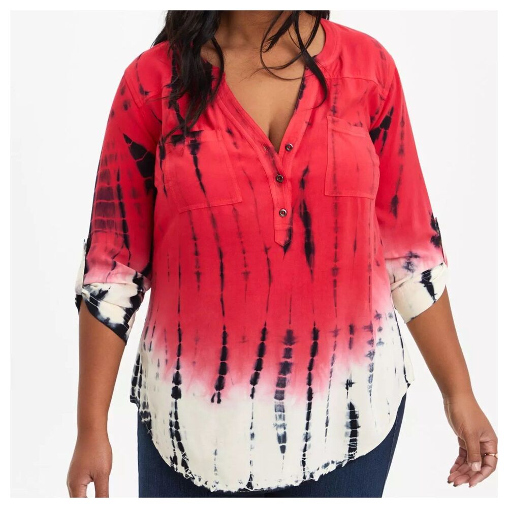 Torrid Challis Tie Dye Harper Pullover Blouse